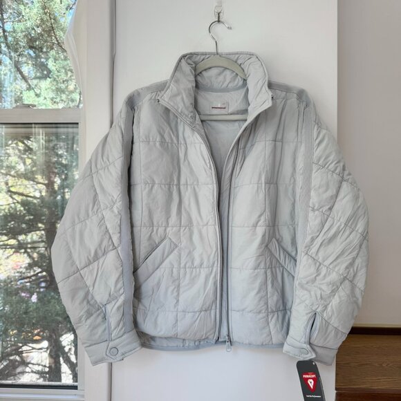 NWT Free People Pippa Packable Puffer Jacket Blue Gray FP Movement Small - Picture 1 of 9